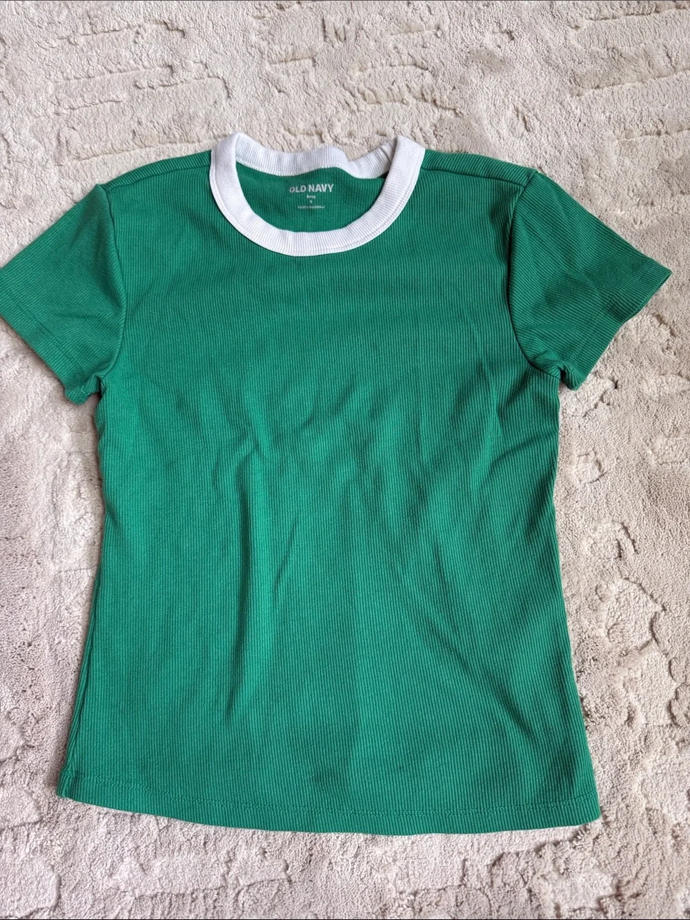 Old Navy Green Tee with White Trim
